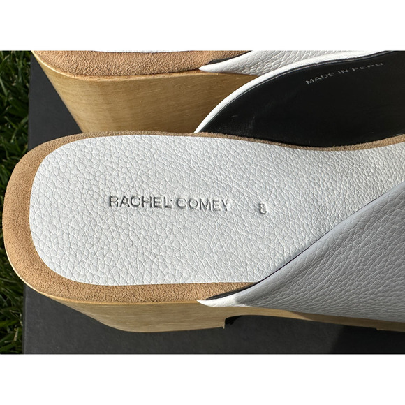 Rachel Comey Blaring Clog Nappa Leather White Natural Wood Size 8 NIB Clogs - Picture 5 of 16